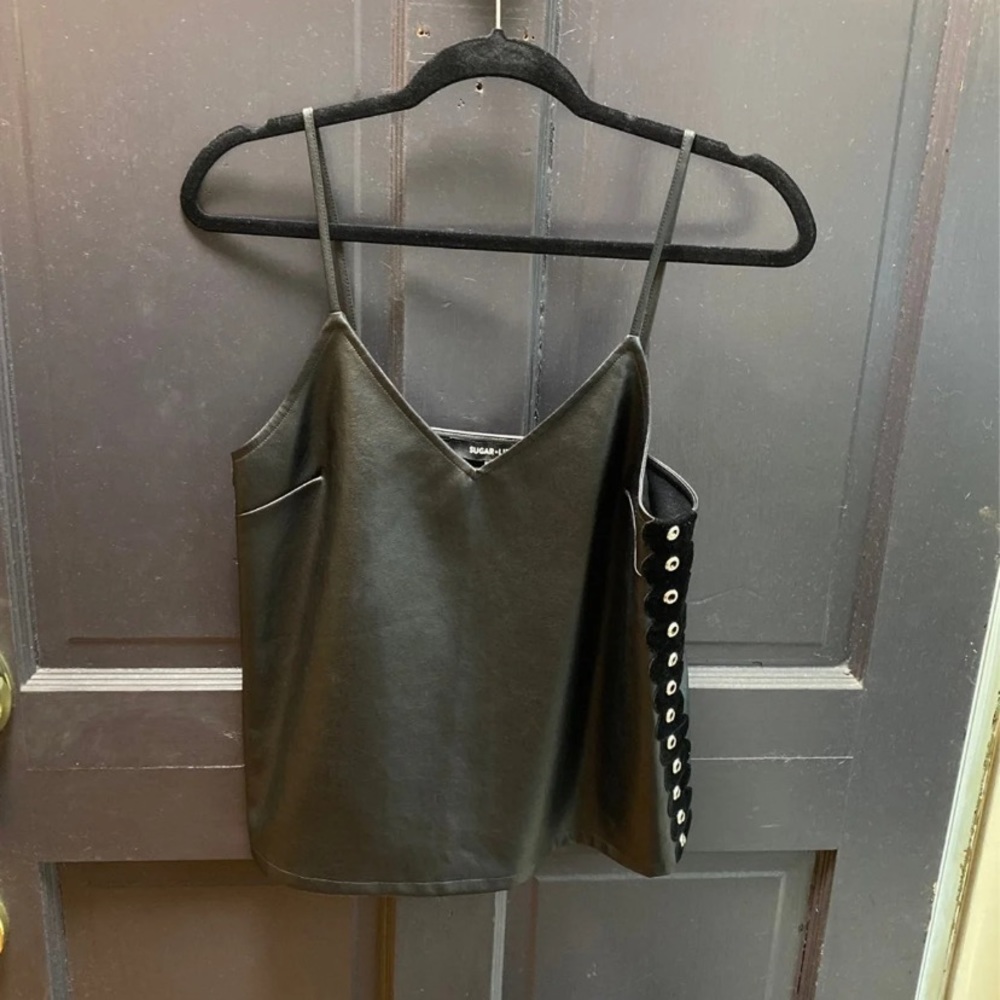 Black leather top